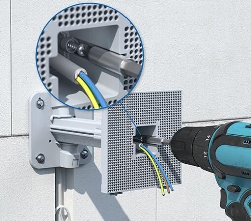 Kaiser 1159-60 teleszkópos eszköztartó szerelőlap, hőszigetelés-vastagsághoz állítható 80-200 mm között