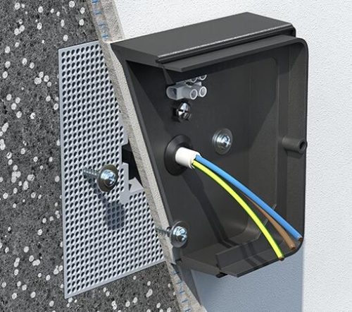 Kaiser 1159-60 teleszkópos eszköztartó szerelőlap, hőszigetelés-vastagsághoz állítható 80-200 mm között