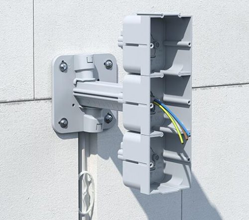 Kaiser 1159-61 teleszkópos szerelvénydoboz tartó, hőszigetelés-vastagsághoz állítható 80-200 mm között