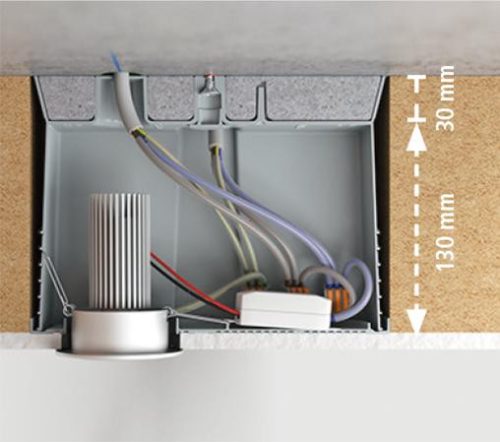 Kaiser 1159-70 ThermoX® ISO+ nagyméretű LED lámpa beépítő doboz 100 mm-nél vastagabb külső hőszigetelésbe