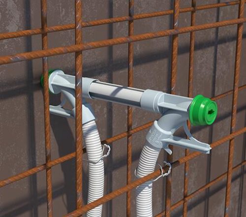 Kaiser 1202-34 zsaluzatra rögzíthető 30°-os kivezető / átvezető könyök M20-as védőcsövekhez