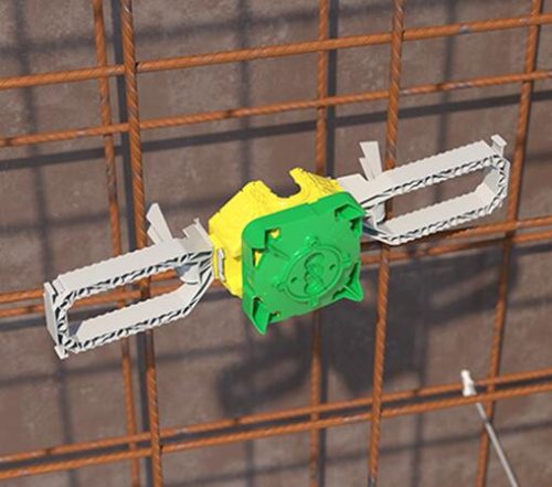 Kaiser 1211-00 bepattintható PREFIX® betonháló rögzítőfül készlet B¹ beton szerelvény és kötődobozokhoz (párban)