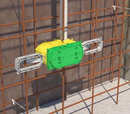 Kaiser 1211-00 bepattintható PREFIX® betonháló rögzítőfül készlet B¹ beton szerelvény és kötődobozokhoz (párban)