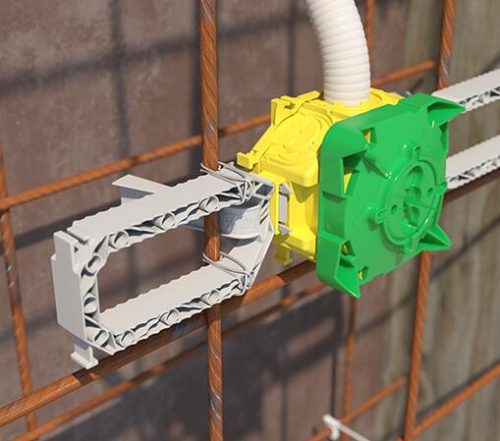 Kaiser 1211-00 bepattintható PREFIX® betonháló rögzítőfül készlet B¹ beton szerelvény és kötődobozokhoz (párban)