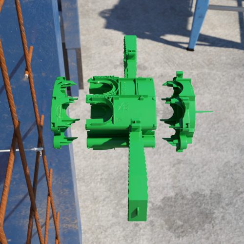Kaiser 1211-01 PREFIX® rögzítőfüles 1-es sorolható Ø 60 mm szerelvénydoboz beton oldalfalazatba