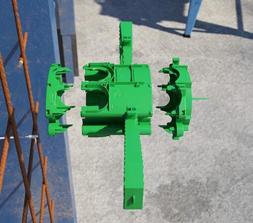 Kaiser 1211-01 PREFIX® rögzítőfüles 1-es sorolható Ø 60 mm szerelvénydoboz beton oldalfalazatba