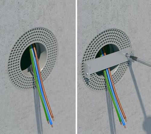 Kaiser 1248-03 B¹ készülékrögzítő doboz beton falazatba univerzális szerelő előlappal