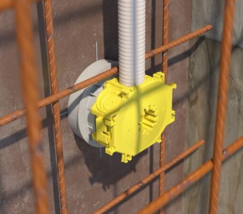 Kaiser 1248-03 B¹ készülékrögzítő doboz beton falazatba univerzális szerelő előlappal