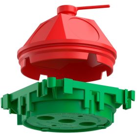   Kaiser 1249-50 Ø 60 mm kúpos szerelvénydoboz beton mennyezetbe M5 anyacsavarral menetes lámpahorgokhoz