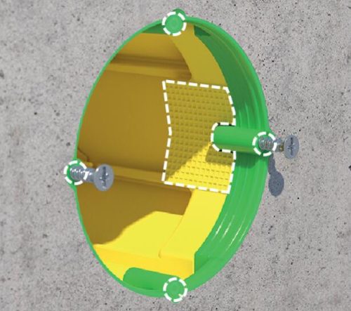 Kaiser 1255-01 B¹ sorolható Ø 60 mm szerelvénydoboz beton falazatba