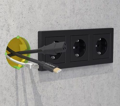 Kaiser 1260-01 B¹ sorolható extra mély Ø 60 mm szerelvény- és kötődoboz beton falazatba