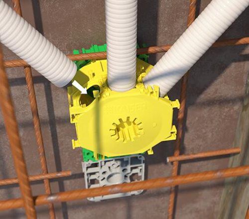 Kaiser 1265-01 B¹ sorolható mély Ø 60 mm szerelvény- és kötődoboz beton falazatba