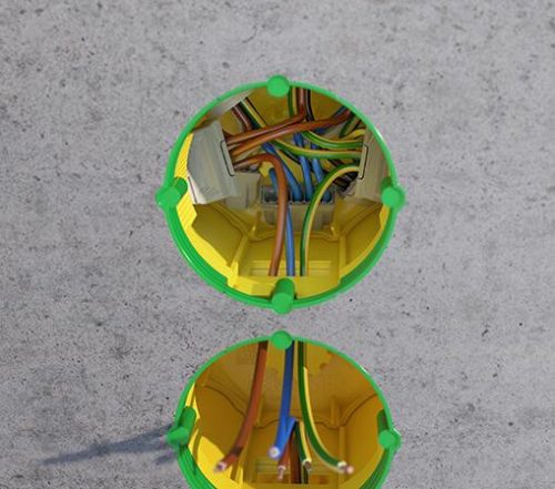 Kaiser 1265-01 B¹ sorolható mély Ø 60 mm szerelvény- és kötődoboz beton falazatba