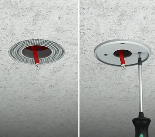 Kaiser 1265-13 B¹ Ø 60 mm készülékrögzítő doboz univerzális szerelő előlappal beton mennyezetbe