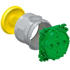   Kaiser 1265-40 1-es kerek sorolható mély szerelvény- és kötődoboz helyszínen öntött beton oldalfalazatba