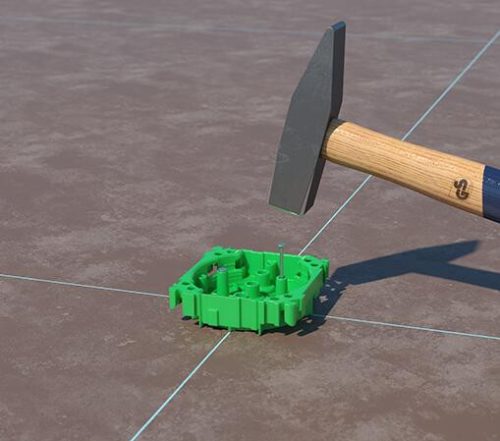 Kaiser 1265-50 Ø 60 mm mély szerelvény- és kötődoboz beton mennyezetbe M5 anyacsavarral