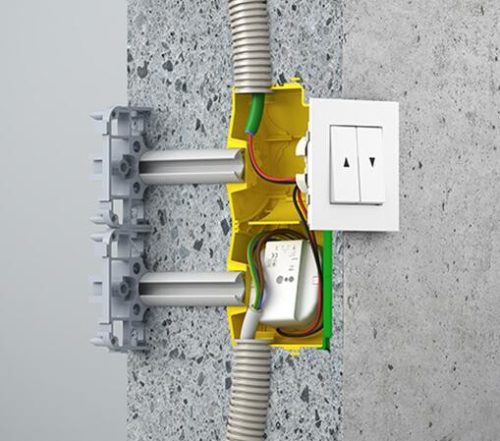 Kaiser 1268-01 B¹ sorolható Elektronik mély Ø 60 mm szerelvény- és kötődoboz beton oldalfalazatba