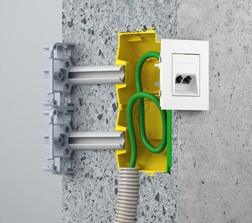 Kaiser 1268-01 B¹ sorolható Elektronik mély Ø 60 mm szerelvény- és kötődoboz beton oldalfalazatba