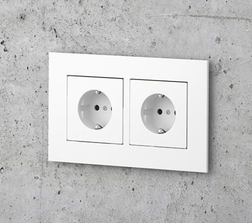 Kaiser 1269-01 B¹ sorolható dupla (mély) Ø 2×60 mm szerelvény- és kötődoboz beton oldalfalazatba