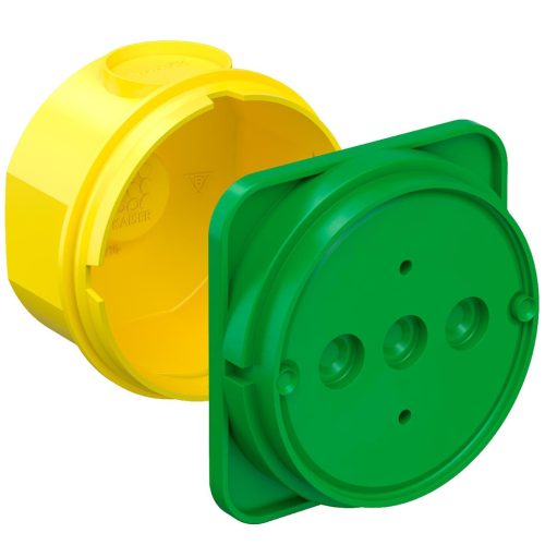 Kaiser 1276-71 1-es sorolható kerek CEE szerelvény és kötődoboz helyszínen öntött beton oldalfalazatba