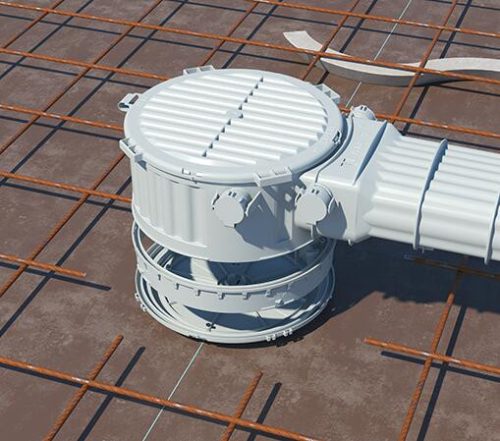 Kaiser 1282-00 HaloX® 180 LED lámpa, hangszóró és eszköz beépítő doboz beton mennyezetbe