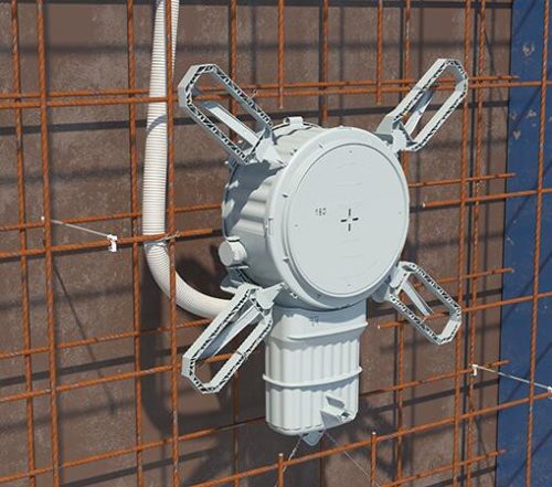 Kaiser 1282-00 HaloX® 180 LED lámpa, hangszóró és eszköz beépítő doboz beton mennyezetbe