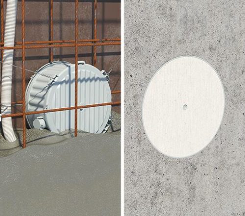 Kaiser 1283-40 HaloX® 250 LED lámpa, hangszóró és eszköz beépítő doboz beton mennyezetbe 325 mm-es trafóalagúttal