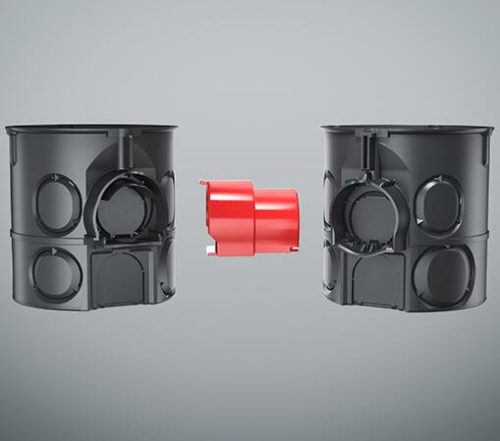 Kaiser 1555-04 sorolható süllyesztett mély MÜDS szerelvénydoboz