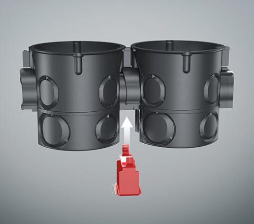 Kaiser 1555-04 sorolható süllyesztett mély MÜDS szerelvénydoboz