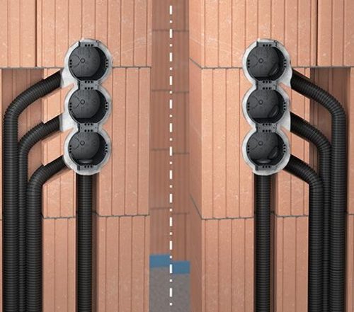 Kaiser 155505 UP1 60-as mély sorolható süllyesztett szerelvénydoboz 4×3 csavarhely