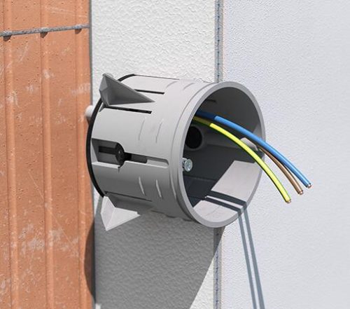 Kaiser 1555-51 ECON légtömör STYRO55 szerelvénydoboz 80 mm-nél vastagabb homlokzati hőszigetelésbe