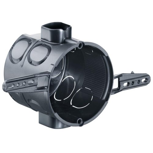 Kaiser 1555-62 sorolható süllyesztett mély MÜDS szerelvénydoboz leszögelhető fülekkel háztartási aljzatokhoz