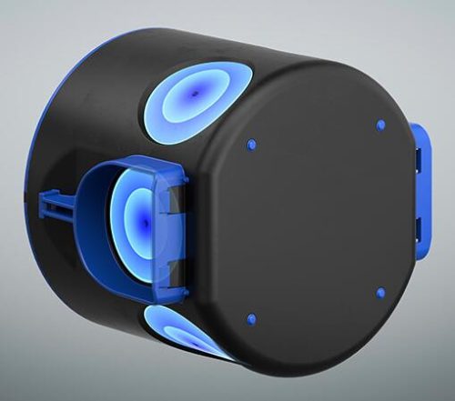 Kaiser 1569-01 hangszigetelt süllyesztett sorolható kerek szerelvénydoboz tégla falazatba - 56dB csillapítás