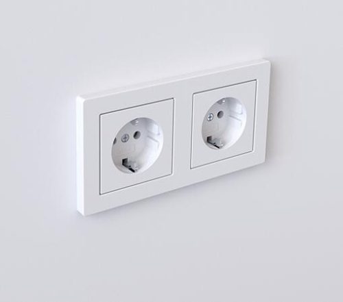 Kaiser 1656-02 sorolható süllyesztett dupla MÜDS szerelvénydoboz 4 db csavarral