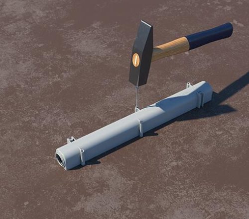 Kaiser 4558 sorolható zsaluzatra rögzíthető M20 / M25 védőcső csatlakoztató átvezető és leágazó födémsáv