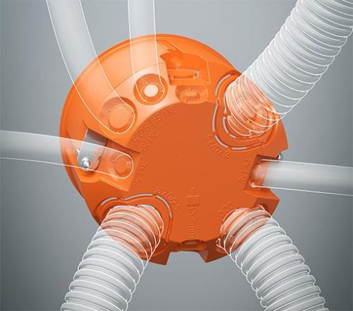 Kaiser 9063-02 1-es kerek perforált gipszkarton szerelvénydoboz csavarral