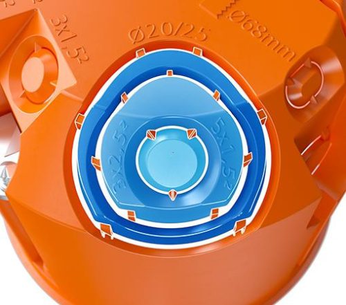 Kaiser 9063-02 1-es kerek perforált gipszkarton szerelvénydoboz csavarral