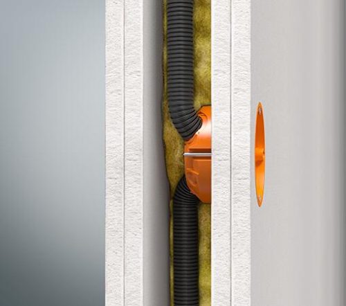 Kaiser 9063-02 1-es kerek perforált gipszkarton szerelvénydoboz csavarral