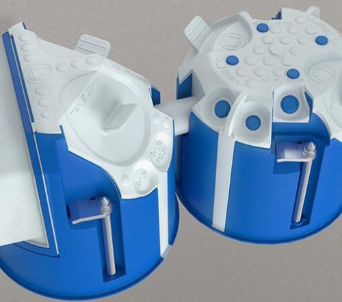 Kaiser 9068-94 1-es kerek hangszigetelő 68 Flex légtömör gipszkarton szerelvénydoboz rugalmas gumi zsákkal (-68 dB csillapítással)