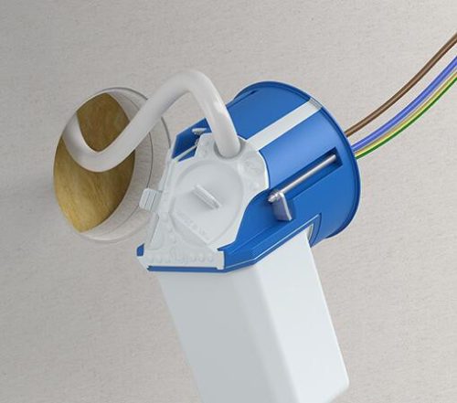 Kaiser 9068-94 1-es kerek hangszigetelő 68 Flex légtömör gipszkarton szerelvénydoboz rugalmas gumi zsákkal (-68 dB csillapítással)