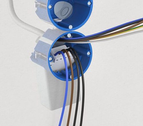 Kaiser 9068-94 1-es kerek hangszigetelő 68 Flex légtömör gipszkarton szerelvénydoboz rugalmas gumi zsákkal (-68 dB csillapítással)