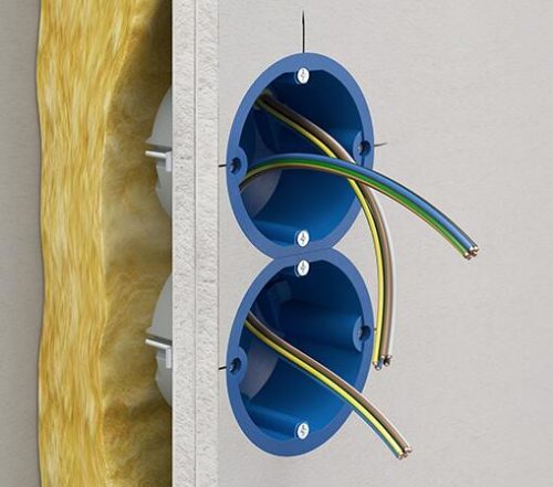Kaiser 9069-01 hangszigetelő 74-es 1-es kerek légtömör gipszkarton szerelvénydoboz csavarral (-77 dB csillapítással)