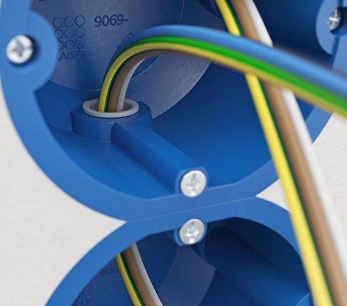 Kaiser 9069-01 hangszigetelő 74-es 1-es kerek légtömör gipszkarton szerelvénydoboz csavarral (-77 dB csillapítással)