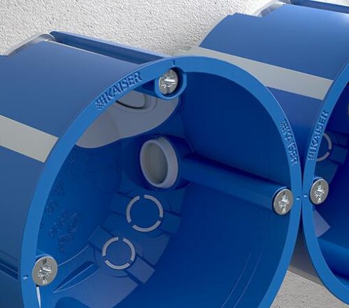 Kaiser 9069-04 hangszigetelő 68-as 1-es mély kerek légtömör gipszkarton szerelvénydoboz csavarral (-69 dB csillapítással)