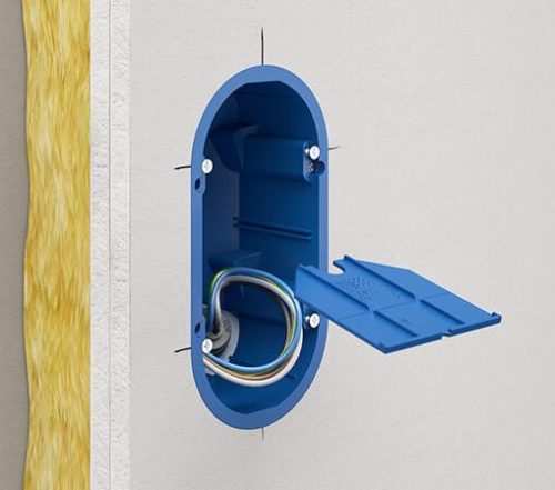 Kaiser 9069-94 hangszigetelő légtömör Elektronik gipszkarton szerelvénydoboz csavarral (-78 dB csillapítással)