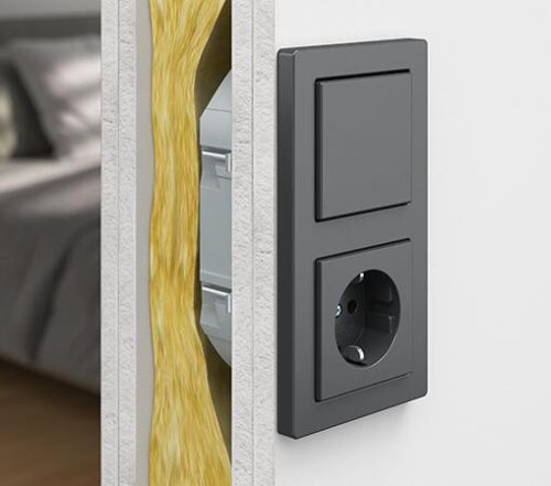 Kaiser 9069-94 hangszigetelő légtömör Elektronik gipszkarton szerelvénydoboz csavarral (-78 dB csillapítással)