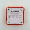 Kaiser 9195-91 négyzetes perforált gipszkarton elágazó doboz / kötődoboz fedéllel és sablonnal - méret: 105×105×53 mm