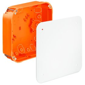   Kaiser 9196-91 négyzetes perforált gipszkarton elágazó doboz / kötődoboz fedéllel és sablonnal - méret: 165×165×72 mm