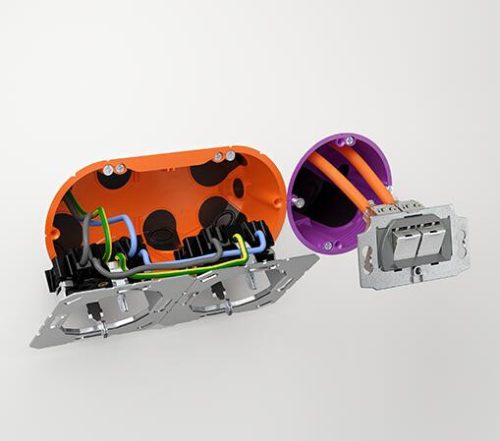 Kaiser 9252-22 2-es ovális ECON légtömör gipszkarton dupla szerelvénydoboz csavarral