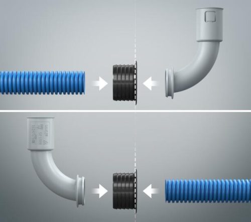 Kaiser 9261-20 Ø 20 mm 90°-os fali és mennyezeti kivezető tömörfa falazatokba